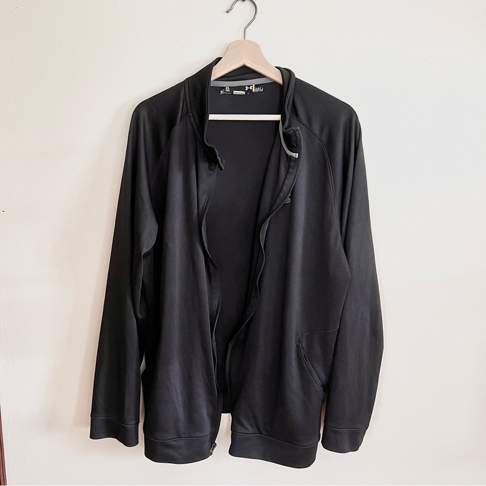 Under Armour Men Full Zip Long Sleeve Black Jacket Performance Wear Size XL